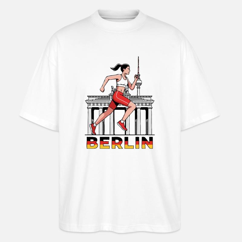 Berliner Läufer - Stanley/Stella Oversized Unisex Bio T-Shirt Blaster 2.0 - Weiß
