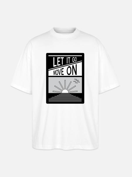 Loslassen. Mach weiter. - Stanley/Stella Oversized Unisex Bio T-Shirt Blaster 2.0 - Weiß