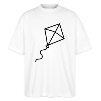 cerf volant - T-shirt bio Blaster 2.0 coupe oversize Stanley/Stella Unisexe - blanc - Devant - Alina (178cm) & Michal (187cm)