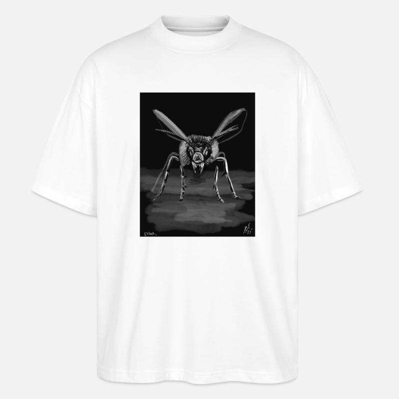 Midnight Stinger Mono Bee - Stanley/Stella Oversized Unisex Bio T-Shirt Blaster 2.0 - Weiß