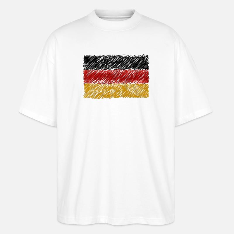 German Flag Scribble - Stanley/Stella Oversized Unisex Organic T-shirt Blaster 2.0 - white