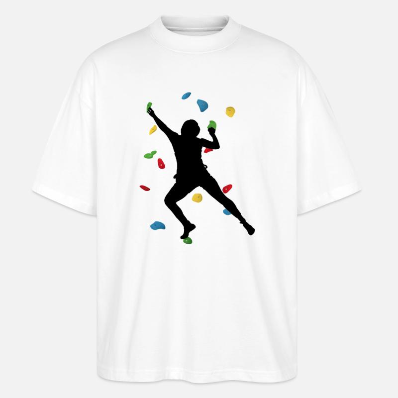 Climbing Wall Man – Boulder Challenge - Stanley/Stella Oversized Unisex Organic T-shirt Blaster 2.0 - white