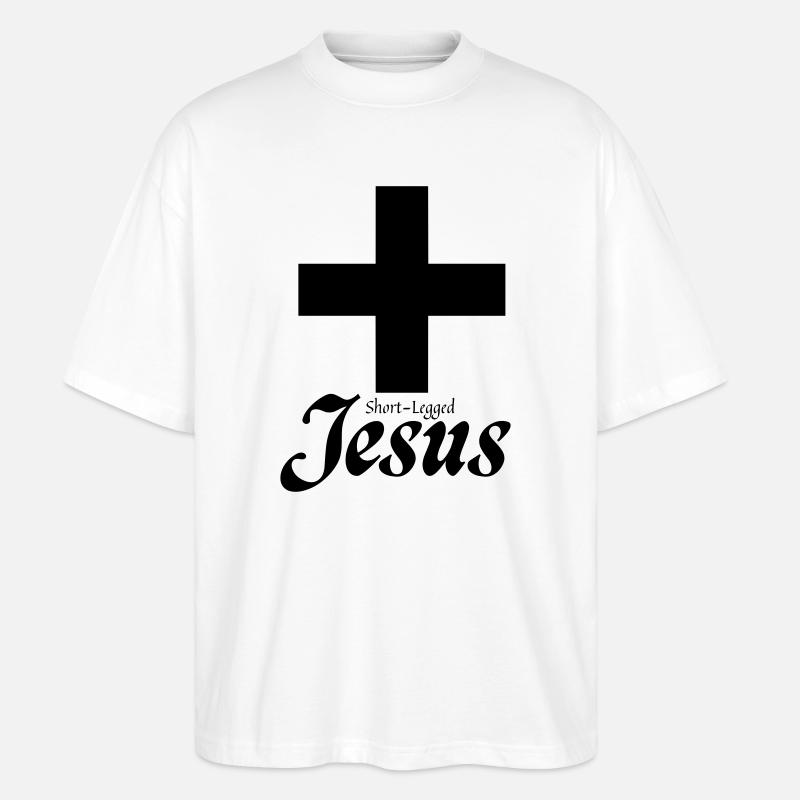 Jésus aux jambes courtes - T-shirt bio Blaster 2.0 coupe oversize Stanley/Stella Unisexe - blanc