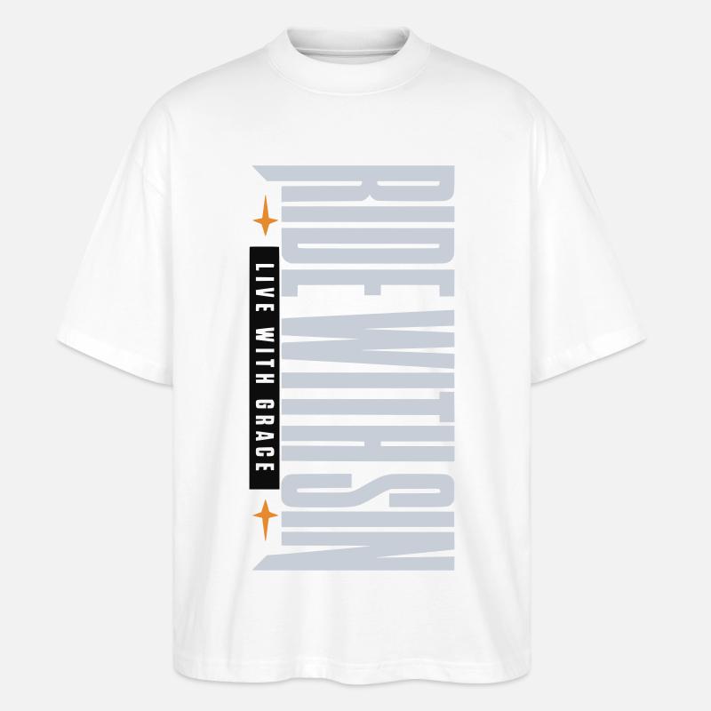 Sinners Live With Grace - Stanley/Stella Oversized Unisex Bio T-Shirt Blaster 2.0 - Weiß