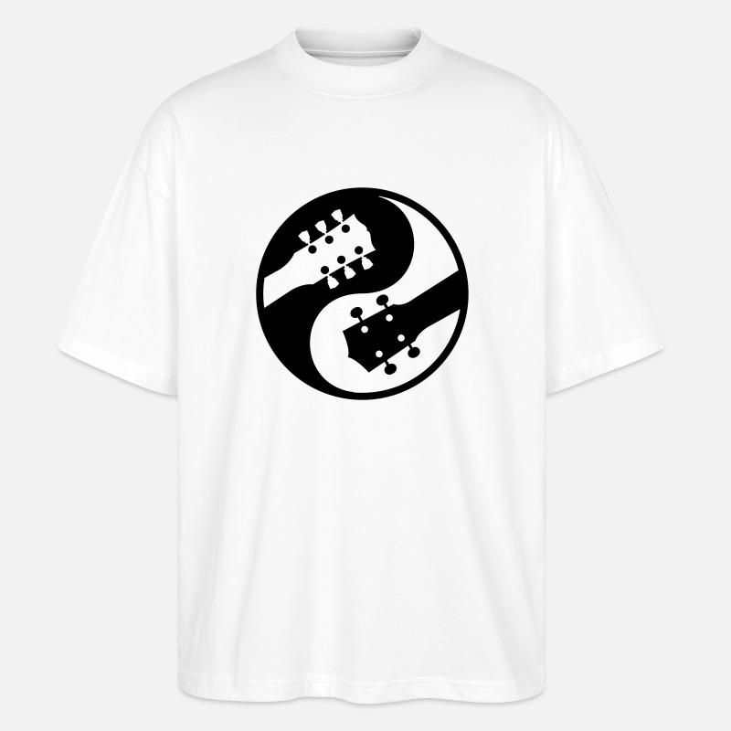 E-Gitarre Ukulele vs yinyang - Stanley/Stella Oversized Unisex Bio T-Shirt Blaster 2.0 - Weiß