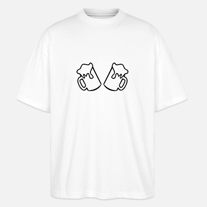 Bier Bierglas - Stanley/Stella Oversized Unisex Bio T-Shirt Blaster 2.0 - Weiß