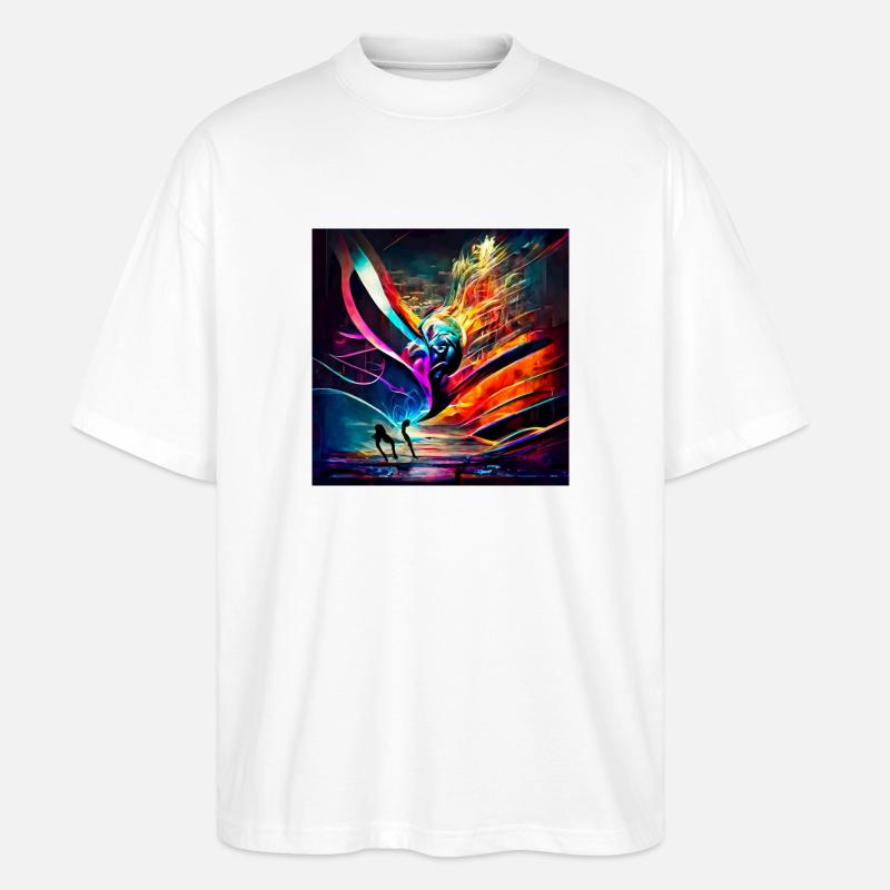 Conversion du son à l’image - T-shirt bio Blaster 2.0 coupe oversize Stanley/Stella Unisexe - blanc