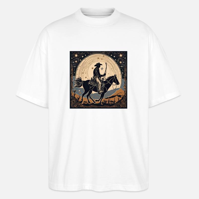Cowboy Design - Stanley/Stella Oversized Unisex Bio T-Shirt Blaster 2.0 - Weiß