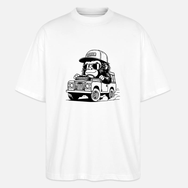 Gorilla Car4x4 - Stanley/Stella Oversized Unisex Bio T-Shirt Blaster 2.0 - Weiß