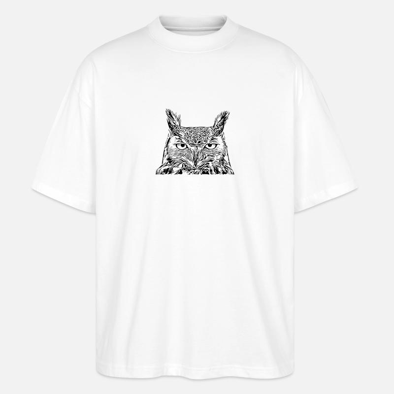 Eule - Stanley/Stella Oversized Unisex Bio T-Shirt Blaster 2.0 - Weiß