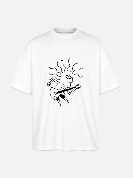 E-Gitarre-Spieler / E-Guitar-Player - Stanley/Stella Oversized Unisex Bio T-Shirt Blaster 2.0 - Weiß