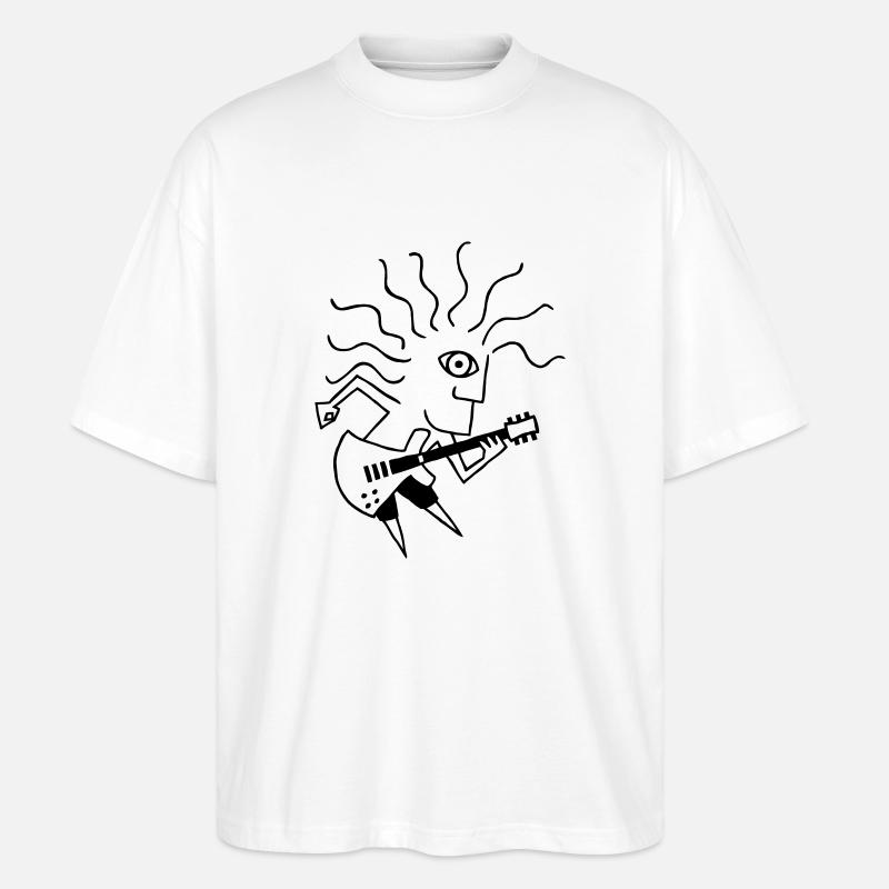 E-Gitarre-Spieler / E-Guitar-Player - Stanley/Stella Oversized Unisex Bio T-Shirt Blaster 2.0 - Weiß