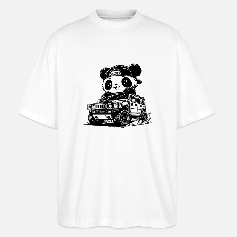 Panda-Auto - Stanley/Stella Oversized Unisex Bio T-Shirt Blaster 2.0 - Weiß