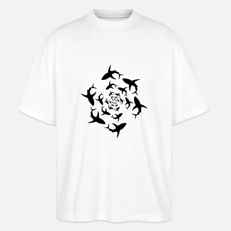 Sharkswarm - Stanley/Stella Oversized Unisex Bio T-Shirt Blaster 2.0 - Weiß