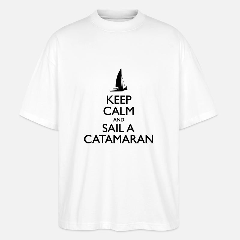 Sail a Catamaran - Stanley/Stella Oversized Unisex Bio T-Shirt Blaster 2.0 - Weiß