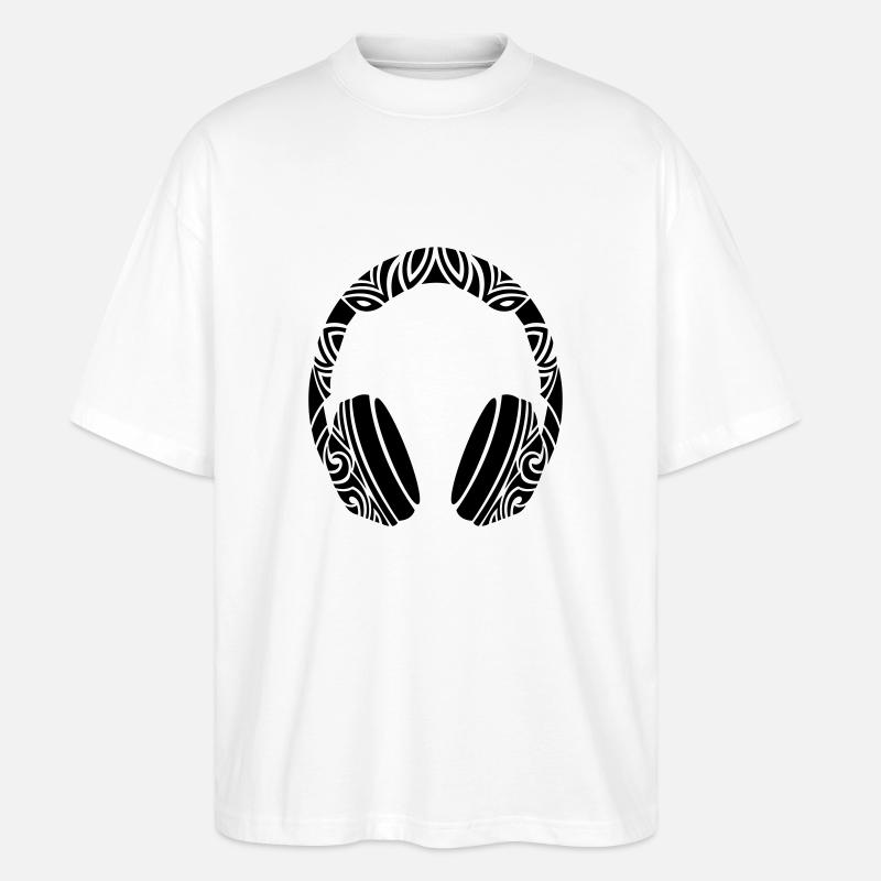 ausgefallene kopfhörer - Stanley/Stella Oversized Unisex Bio T-Shirt Blaster 2.0 - Weiß