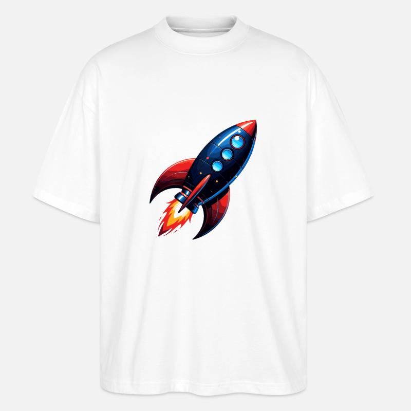 Rocket Launch Starter - Stanley/Stella Oversized Unisex Organic T-shirt Blaster 2.0 - white