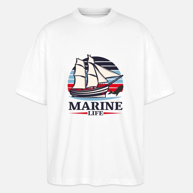 sailing, boat, marine, see - Stanley/Stella Oversized Unisex Bio T-Shirt Blaster 2.0 - Weiß