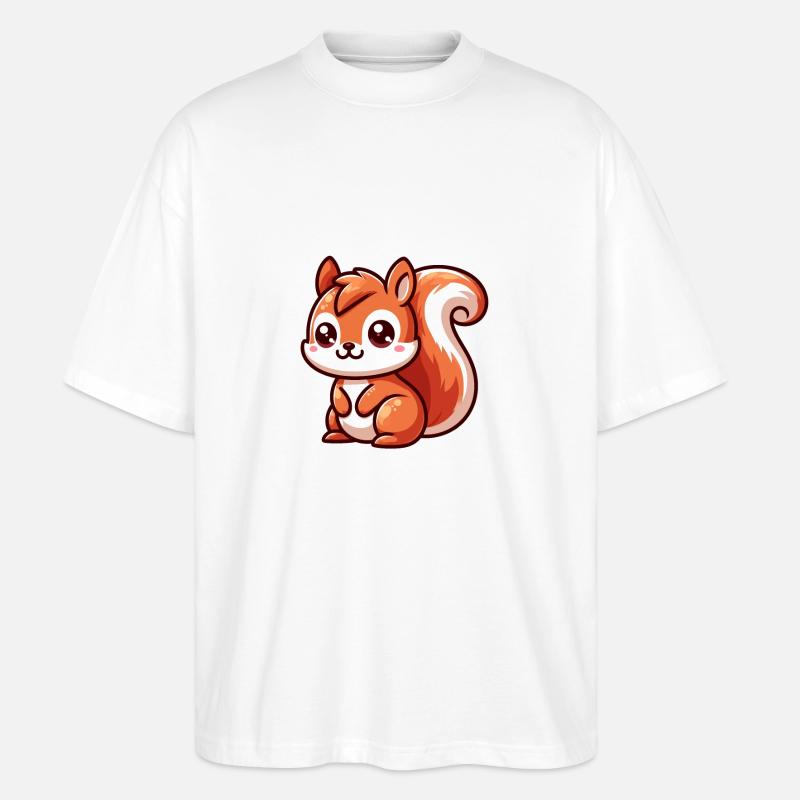 Kleines süßes Eichhörnchen - Stanley/Stella Oversized Unisex Bio T-Shirt Blaster 2.0 - Weiß