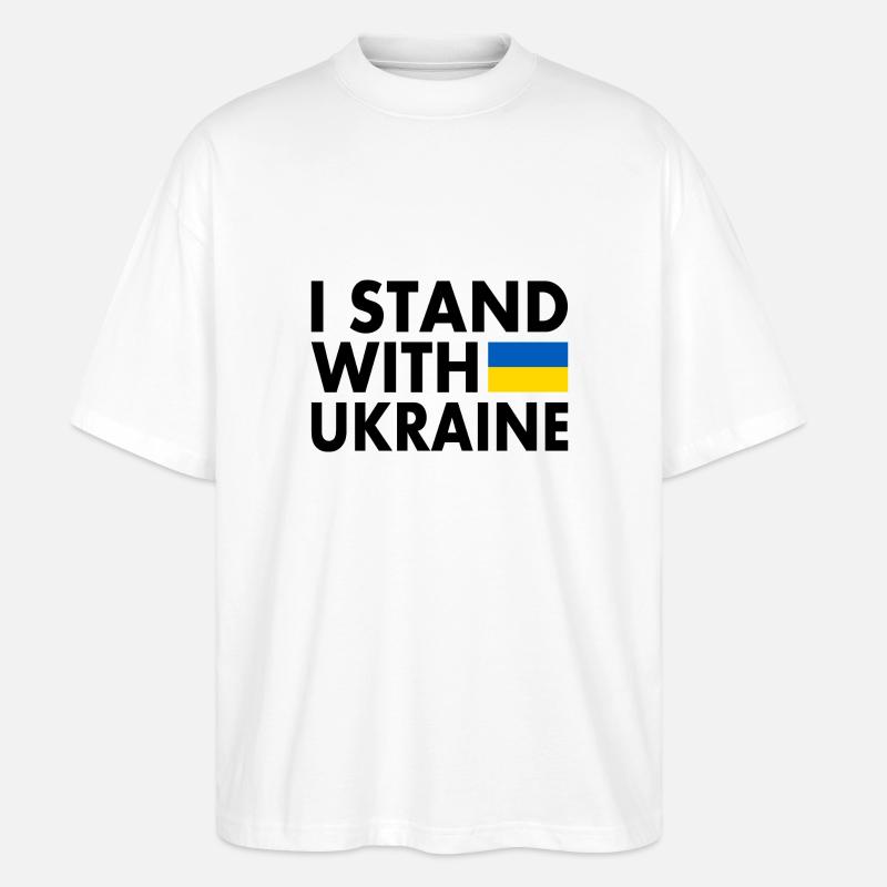 I stand with ukraine - Stanley/Stella Oversized Unisex Bio T-Shirt Blaster 2.0 - Weiß