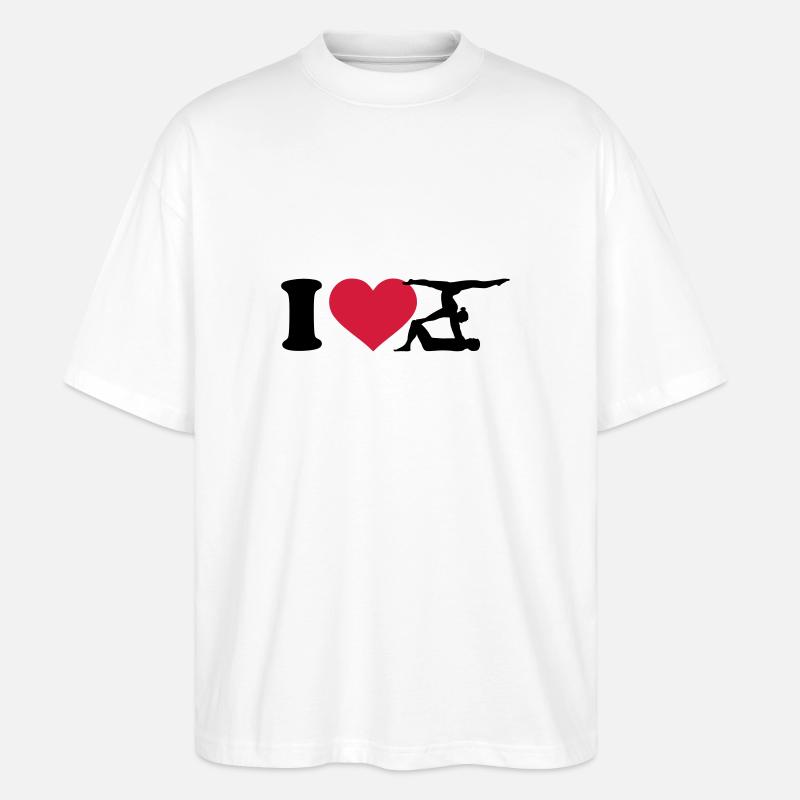 I love Acrobatics - Stanley/Stella Oversized Unisex Organic T-shirt Blaster 2.0 - white