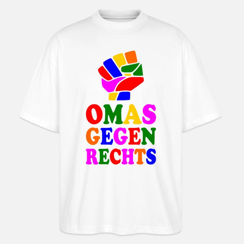 Omas gegen rechts - Stanley/Stella Oversized Unisex Bio T-Shirt Blaster 2.0 - Weiß
