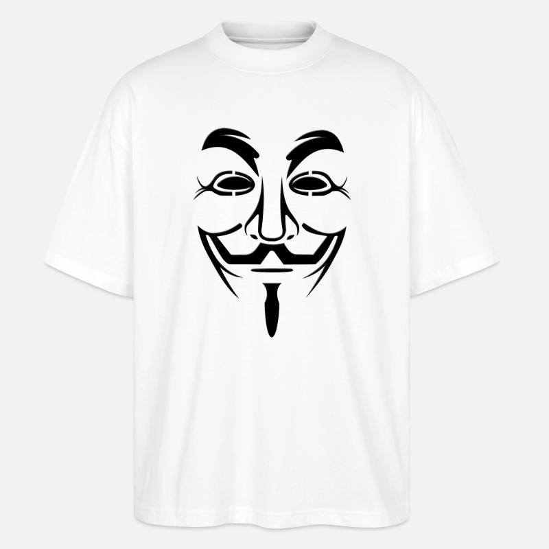 Anonymous Maske - Stanley/Stella Oversized Unisex Bio T-Shirt Blaster 2.0 - Weiß