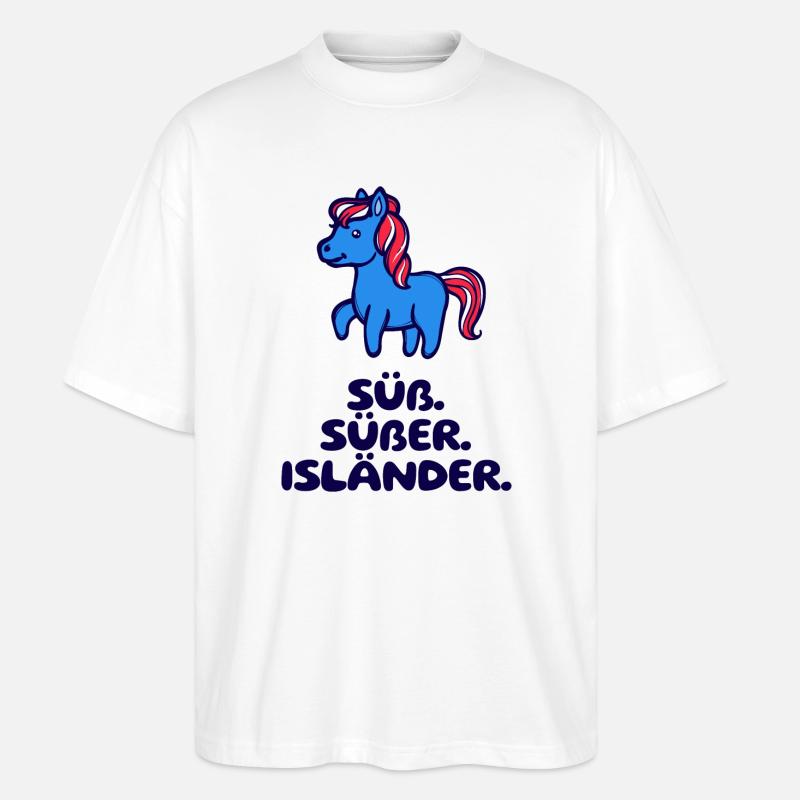 Islandponys Statement Isländer Islandpferde Pony - Stanley/Stella Oversized Unisex Bio T-Shirt Blaster 2.0 - Weiß
