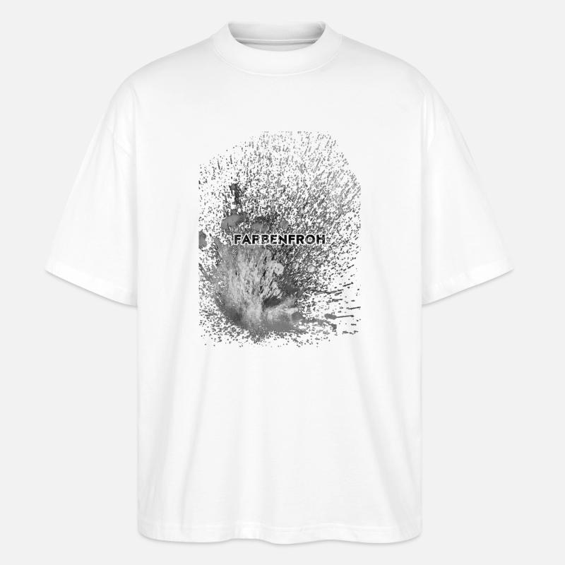 FARBENFROH Splatter Noir - Stanley/Stella Oversized Unisex Bio T-Shirt Blaster 2.0 - Weiß