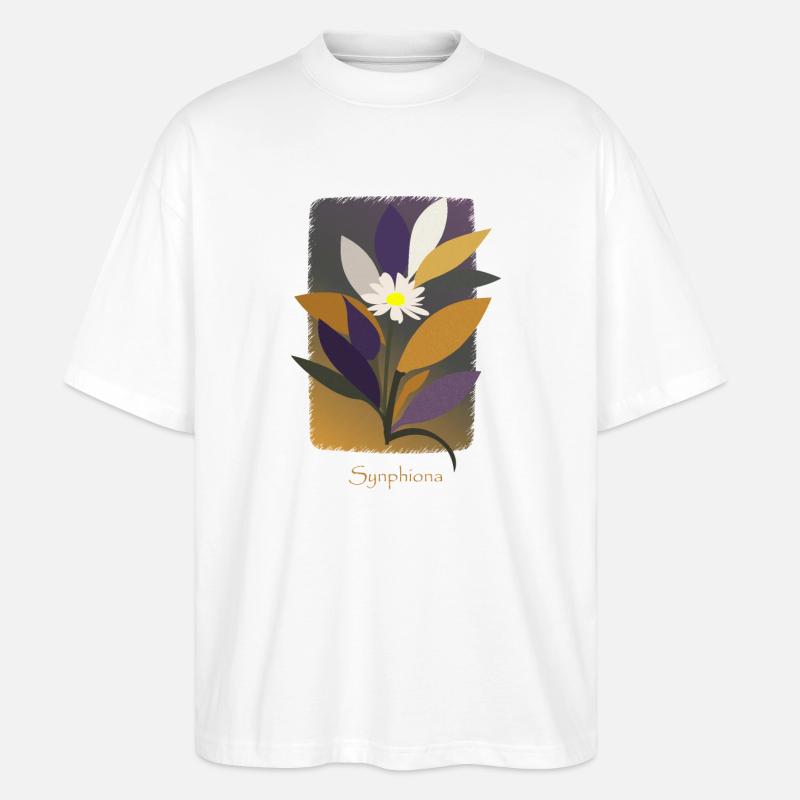 Warm gefärbte Synphonia-Blume - Stanley/Stella Oversized Unisex Bio T-Shirt Blaster 2.0 - Weiß