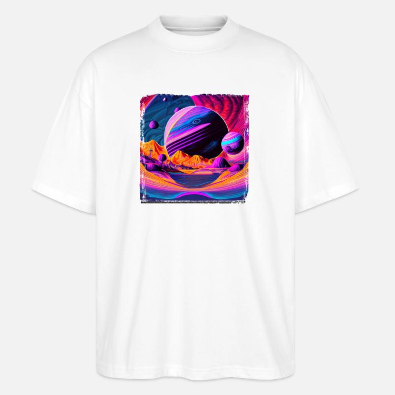 Neonplanet Landschaft - Stanley/Stella Oversized Unisex Bio T-Shirt Blaster 2.0 - Weiß