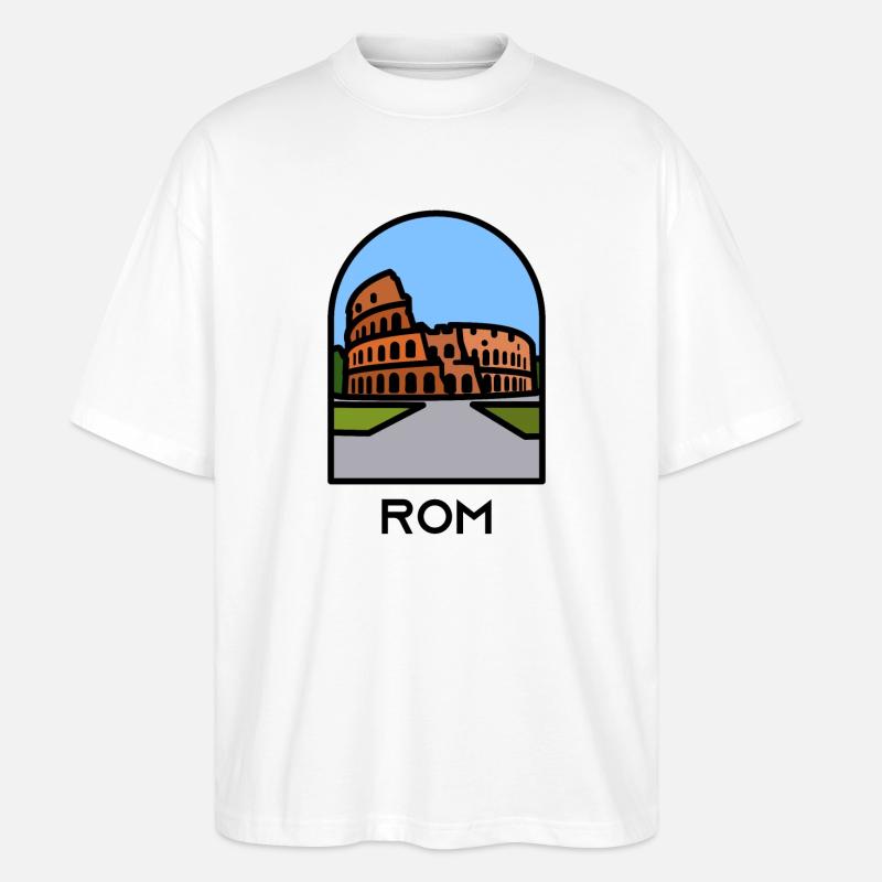 Rom - Kolosseum - Stanley/Stella Oversized Unisex Bio T-Shirt Blaster 2.0 - Weiß