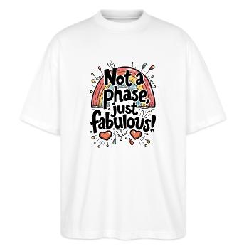 PAS UNE PHASE, JUSTE FABULEUX - T-shirt bio Blaster 2.0 coupe oversize Stanley/Stella Unisexe - blanc - Devant - Alina (178cm) & Michal (187cm)