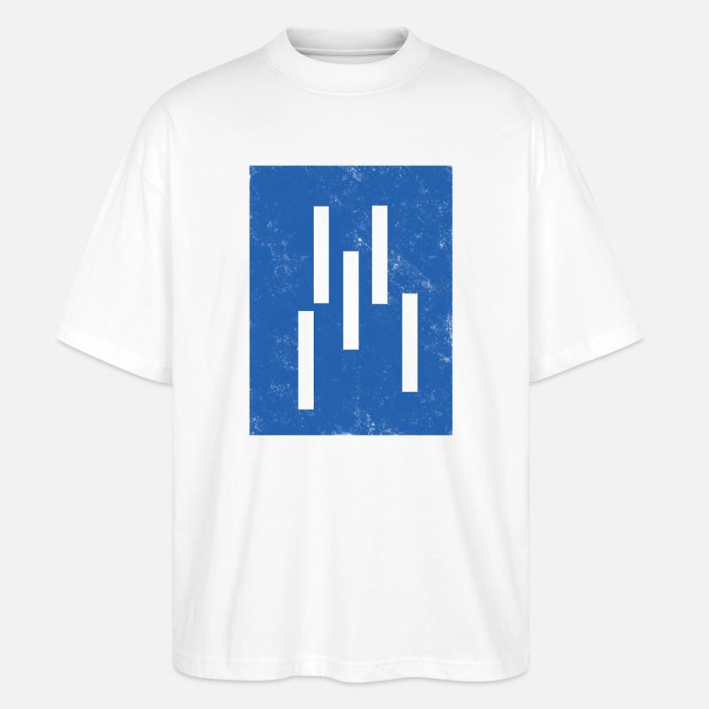 Composition abstraite de lignes verticales - T-shirt bio Blaster 2.0 coupe oversize Stanley/Stella Unisexe - blanc