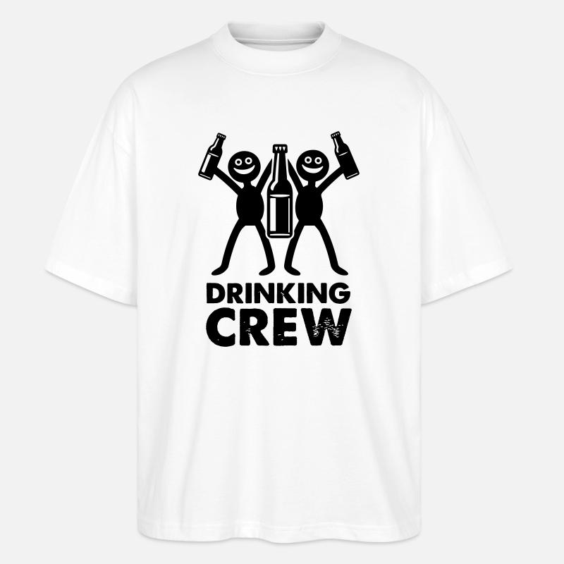 Drinking Crew - Stanley/Stella Oversized Unisex Bio T-Shirt Blaster 2.0 - Weiß