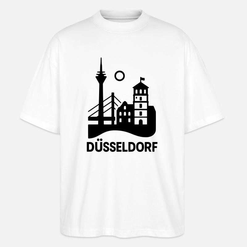 Düsseldorf Wahrzeichen Silhouette - Stanley/Stella Oversized Unisex Bio T-Shirt Blaster 2.0 - Weiß