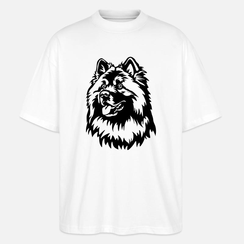 Eurasier Kopf - Stanley/Stella Oversized Unisex Bio T-Shirt Blaster 2.0 - Weiß