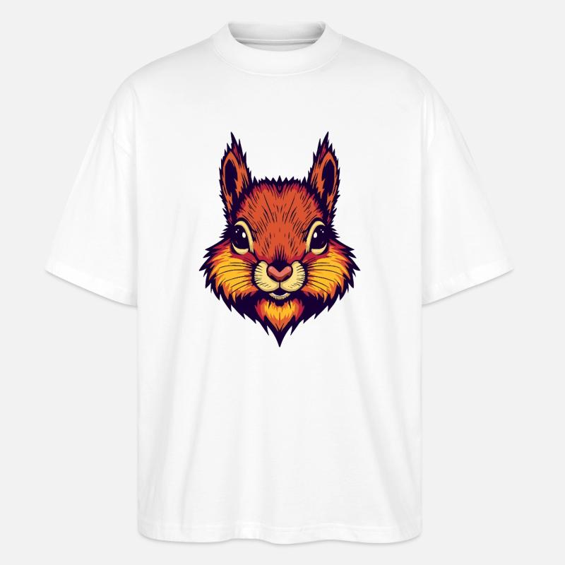 Leuchtend herbstliches Eichhörnchen  - Stanley/Stella Oversized Unisex Bio T-Shirt Blaster 2.0 - Weiß