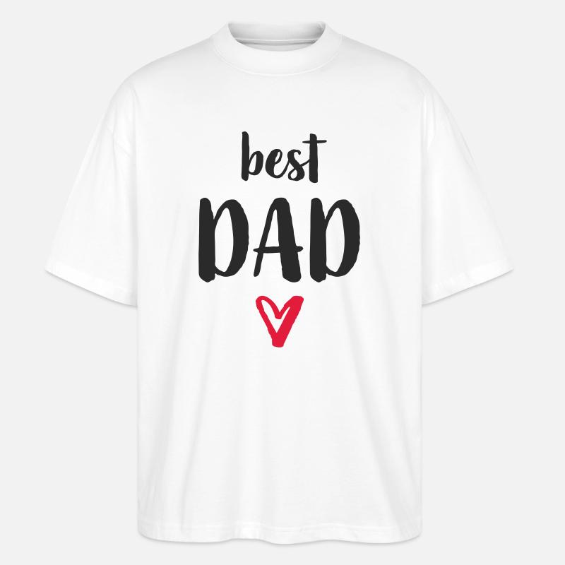 Bester Papa Herz - Stanley/Stella Oversized Unisex Bio T-Shirt Blaster 2.0 - Weiß