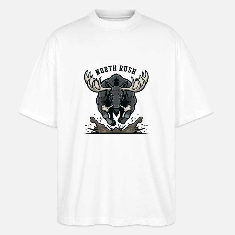 North Rush Nördliche Impulskraft - Stanley/Stella Oversized Unisex Bio T-Shirt Blaster 2.0 - Weiß