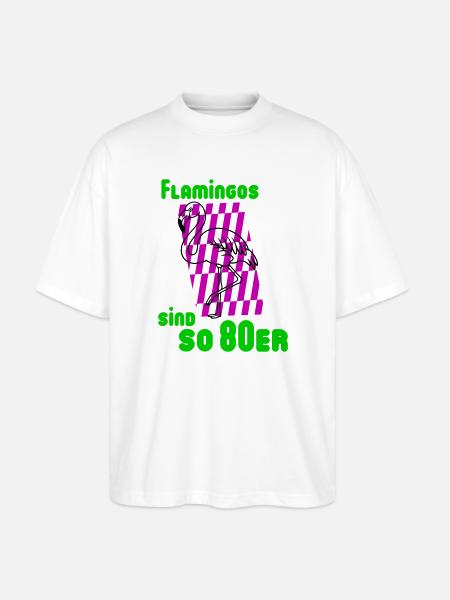 Flamingos 80s - Stanley/Stella Oversized Unisex Organic T-shirt Blaster 2.0 - white