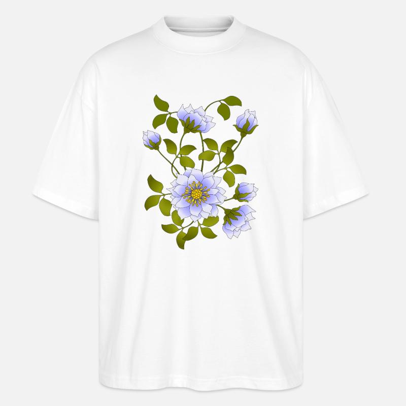 Blumen - Stanley/Stella Oversized Unisex Bio T-Shirt Blaster 2.0 - Weiß