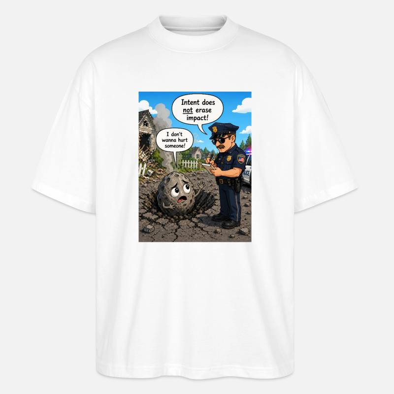 L’intention n’annule pas l’effet - T-shirt bio Blaster 2.0 coupe oversize Stanley/Stella Unisexe - blanc