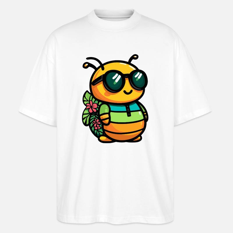 Wurm Comic Urlaub - Stanley/Stella Oversized Unisex Bio T-Shirt Blaster 2.0 - Weiß