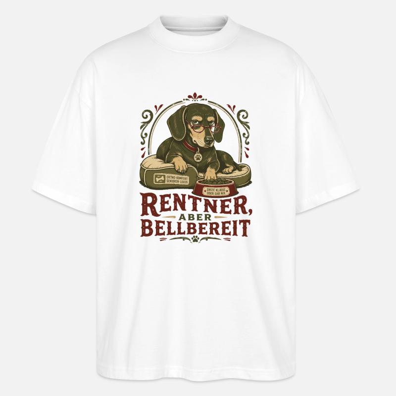Rentner aber bellbereit - Stanley/Stella Oversized Unisex Bio T-Shirt Blaster 2.0 - Weiß
