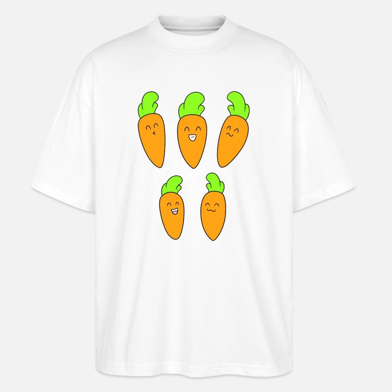 Süßes Karottengesicht - Stanley/Stella Oversized Unisex Bio T-Shirt Blaster 2.0 - Weiß