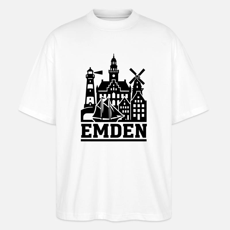 Emden Ostfriesland - Stanley/Stella Oversized Unisex Bio T-Shirt Blaster 2.0 - Weiß