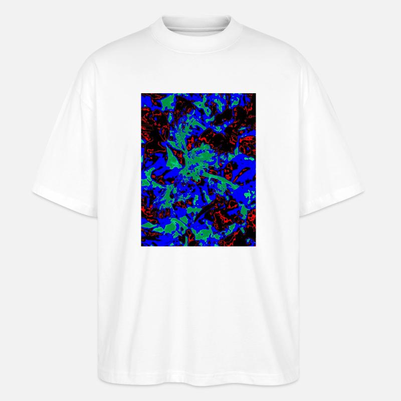 Nébuleuse de la Fleur de Néon - T-shirt bio Blaster 2.0 coupe oversize Stanley/Stella Unisexe - blanc