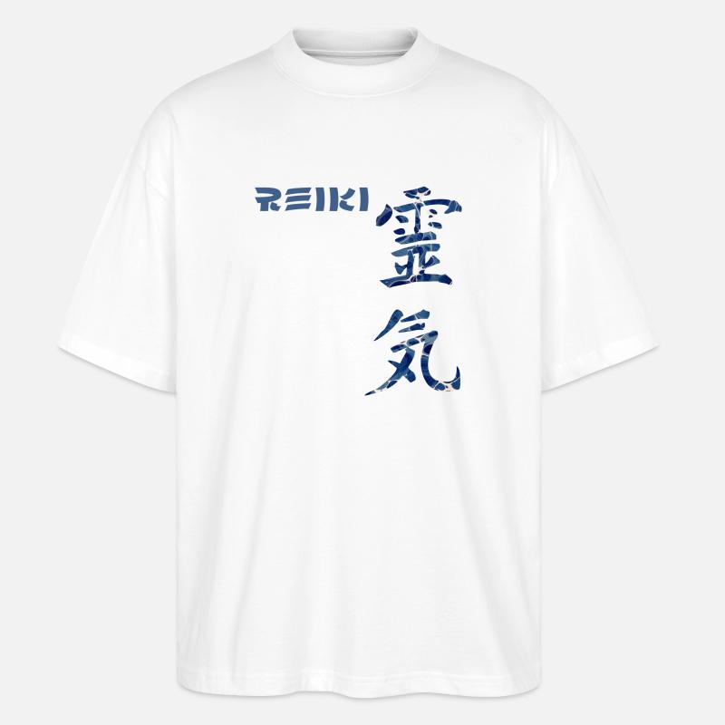 reiki japanisch e 12 - Stanley/Stella Oversized Unisex Bio T-Shirt Blaster 2.0 - Weiß