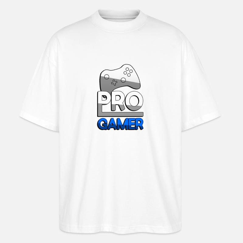 PRO GAMER (Blau) + Controller - Gaming - Stanley/Stella Oversized Unisex Bio T-Shirt Blaster 2.0 - Weiß